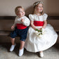 Red Silk Flower Girl Sash