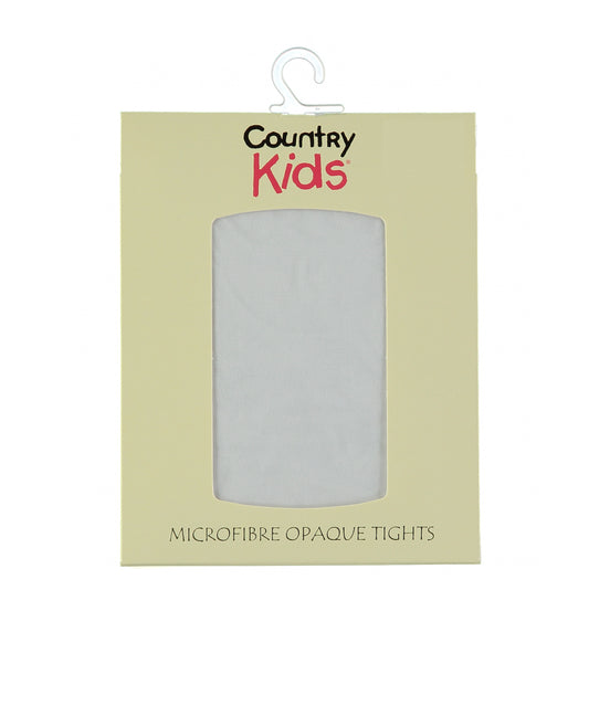 Country Kids Microfibre Opaque Girls Tights - White
